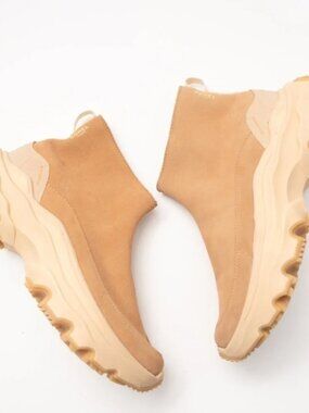 New! SOREL Tan Short Kinetic Acadia Waterproof Side Zip Ankle Boot Sz 9M